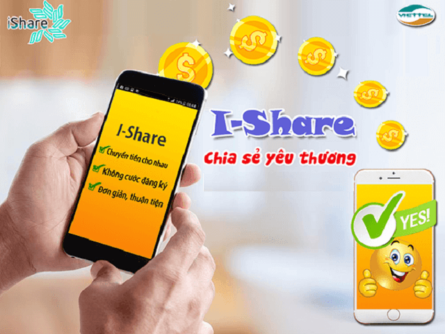 Hướng dẫn dịch vụ bắn tiền Viettel cho thuê bao khác với iShare
